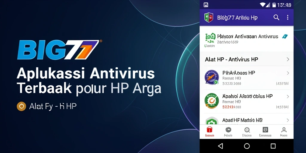 Screenshot antarmuka aplikasi BIG77 menunjukkan fitur-fitur utama Antivirus HP.