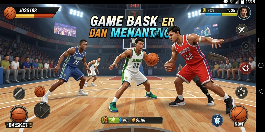 Screenshot JOSS188 menampilkan aksi permainan basket yang seru.