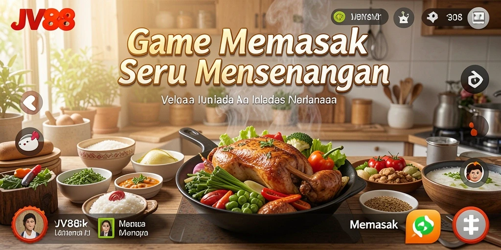 Antarmuka pengguna yang menarik untuk game Memasak JV88.