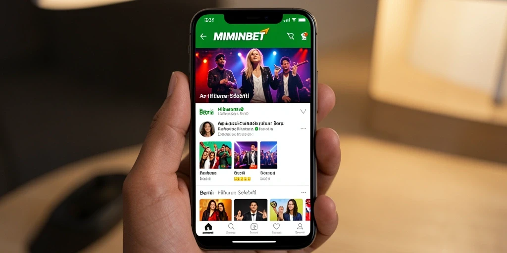 Antarmuka MIMINBET menampilkan berbagai berita hiburan selebriti.