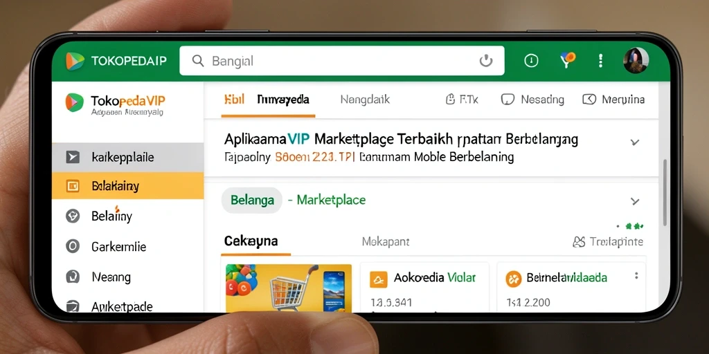 Tampilan antarmuka TOKOPEDIAVIP yang intuitif dan menarik.